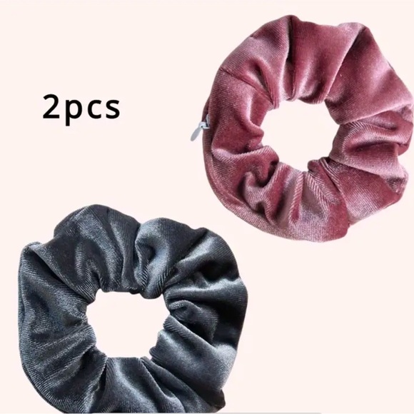 KKTHOME Accessories - ❤️Velour Zipper Pocket Scrunchies Set